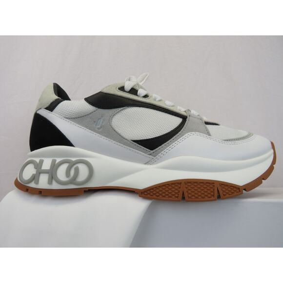 JIMMY CHOO LANDON GRAY SUEDE WHITE BLACK LEATHER PLATFORM SNEAKERS 43 10 main image 7